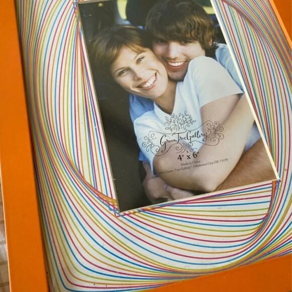 New green tree gallery 4 x 6 orange picture frame with rainbow matting - Picture 3 of 5